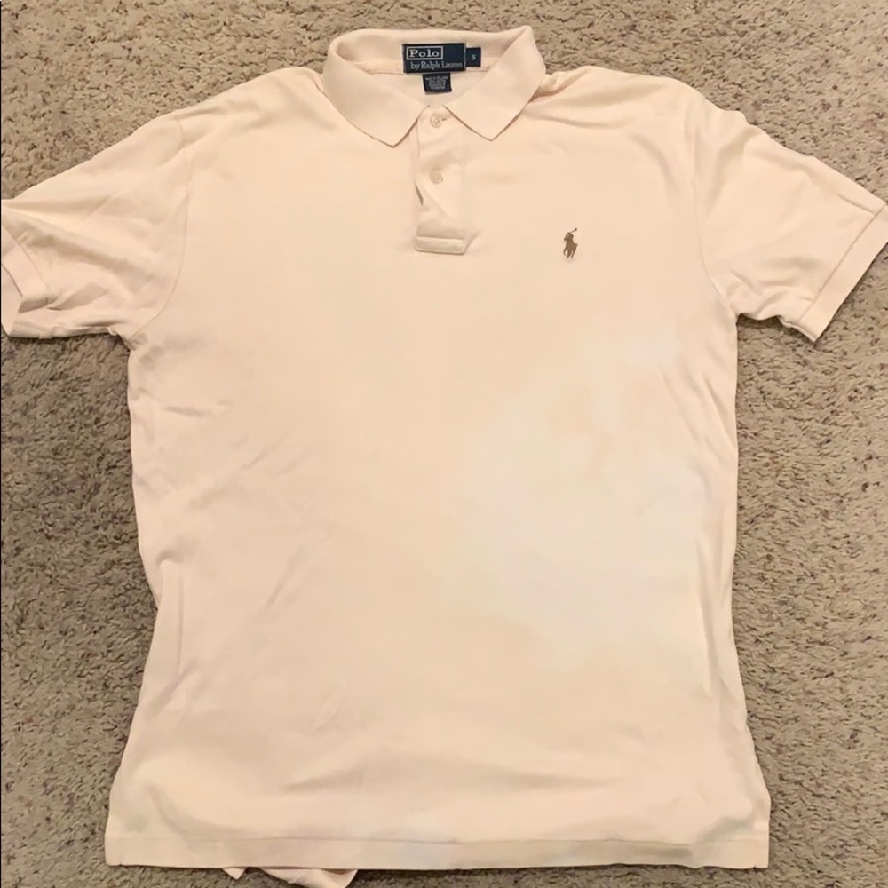 Cream colored ralph lauren polo shirt